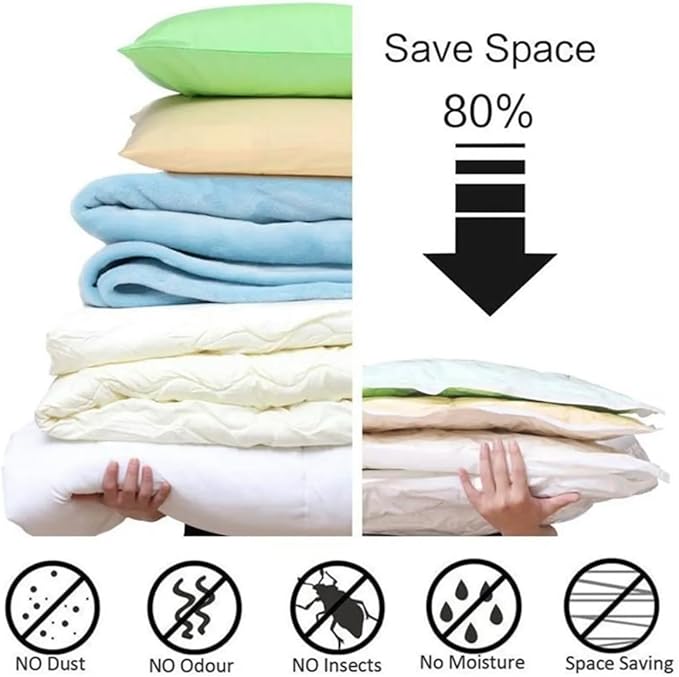GRANDx 10-Pack Vacuum Storage Bags – Large, Airtight & Reusable for Clothes