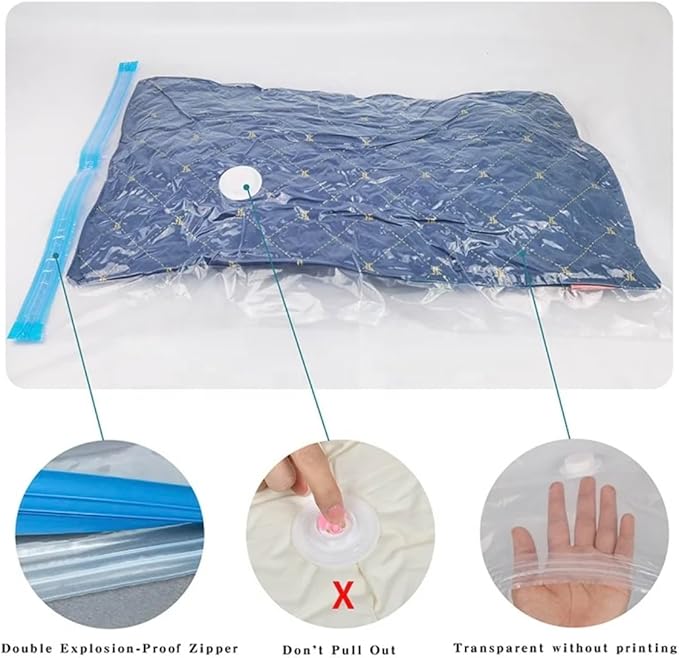 GRANDx 10-Pack Vacuum Storage Bags – Large, Airtight & Reusable for Clothes