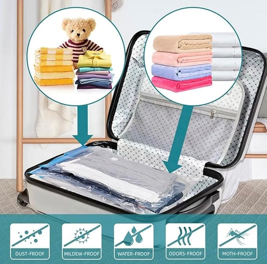 GRANDx 10-Pack Vacuum Storage Bags – Large, Airtight & Reusable for Clothes